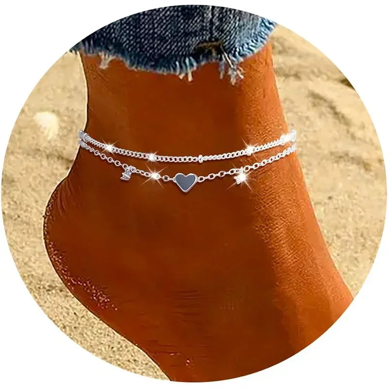 Luxe Heart Chain Anklet