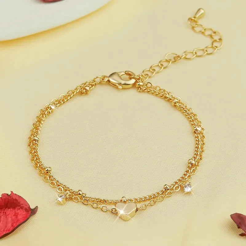 Luxe Heart Chain Anklet