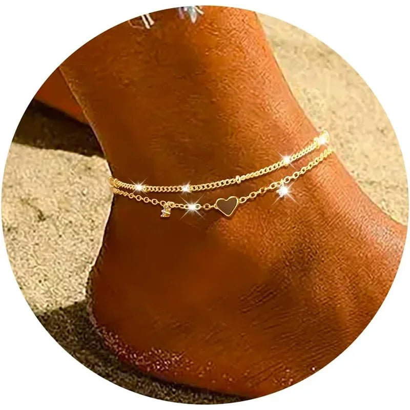 Luxe Heart Chain Anklet