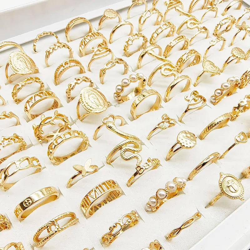 Golden Charm Ring Set (30pc)