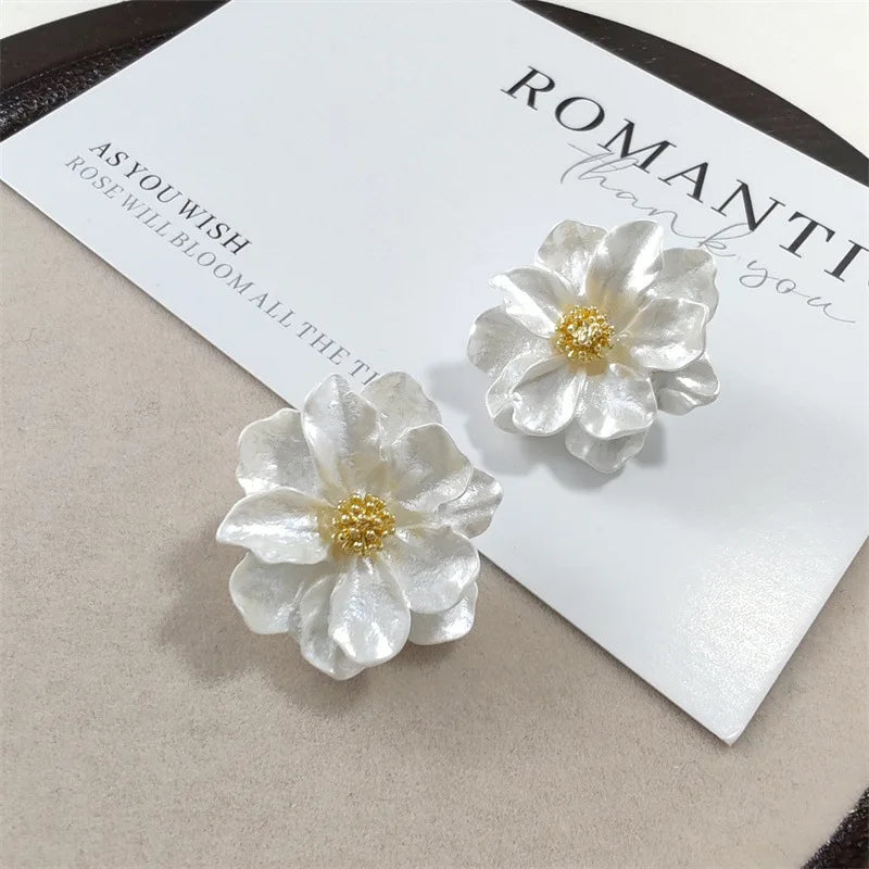 White Bloom Earrings