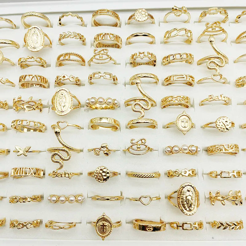 Golden Charm Ring Set (30pc)